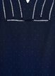 Bluse med korte puff ermer og prikkete tekstur, Navy Blazer, Packshot image number 2