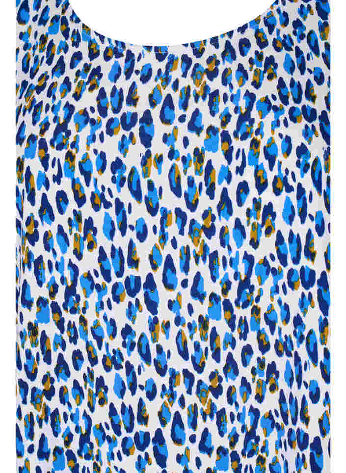 Bluse med mønster og 3/4-ermer, Blue Leo AOP, Packshot image number 2
