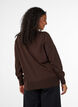 Finstrikket cardigan med rund hals, Brun, Model image number 2