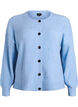 Ribbestrikket cardigan med knapper, Bl&aring;, Packshot image number 0