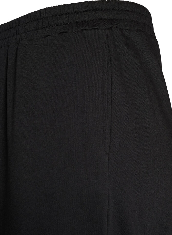 Sweatpants med h&oslash;y midje og vide ben, Svart, Packshot image number 2