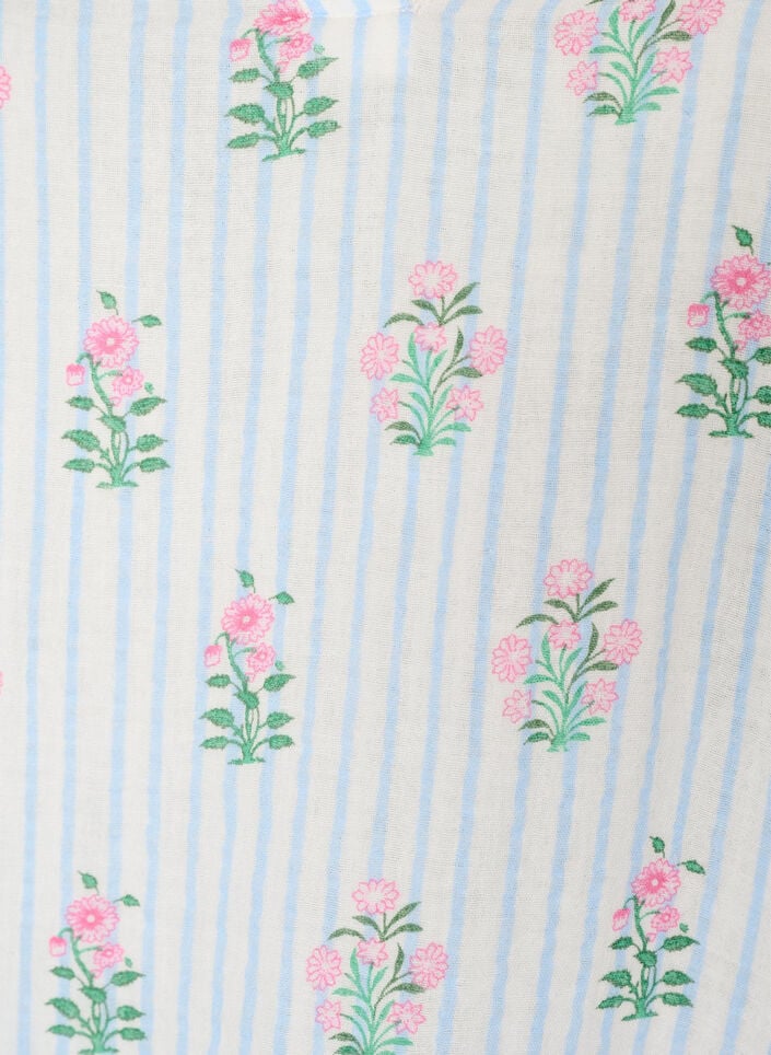 Kort A-linjekjole i bomullsmuslin, Vanilje, Packshot image number 2