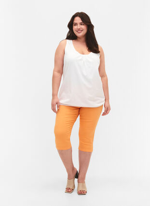 Bomullstopp med rund hals og blondekant, Bright White, Model image number 2