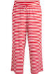 Stripete pyjamasbukser med h&oslash;y midje og vide ben, R&oslash;d, Packshot image number 0