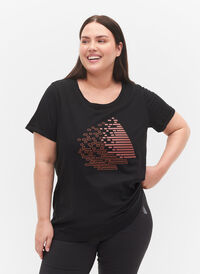 T-skjorte til trening med trykk, Black w. Copper Foil, Model