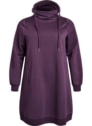FLASH - Kort genserkjole med høy hals og lommer, Plum Perfect