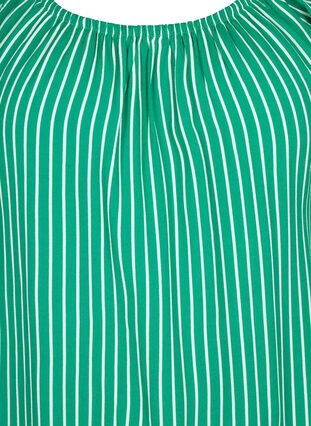 Stripete viskosebluse med korte ermer, J.Green/White Stripe, Packshot image number 2