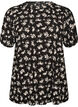 Bluse med lange ermer og blomstertrykk, Svart, Packshot image number 0