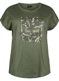 T-skjorte i økologisk bomull med gulltrykk, Thyme W. Free