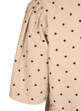 Zizzi Bluse med løse ermer og v-hals, Beige, Packshot image number 3