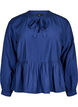 Bluse med sløyfe og lange ermer, Blå, Packshot image number 0