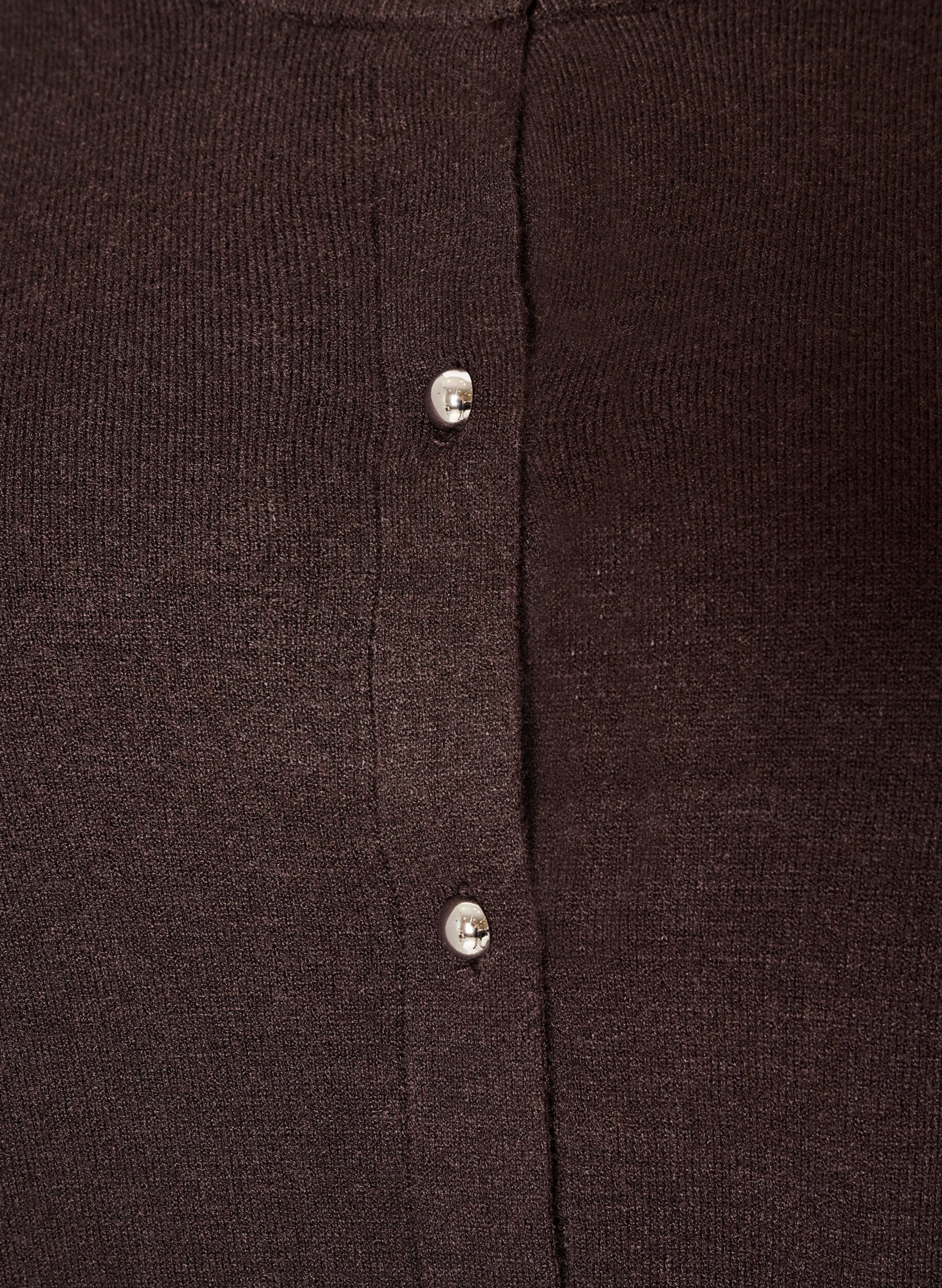 ZizziCardigan med runde knapper, Brun, Packshot image number 2