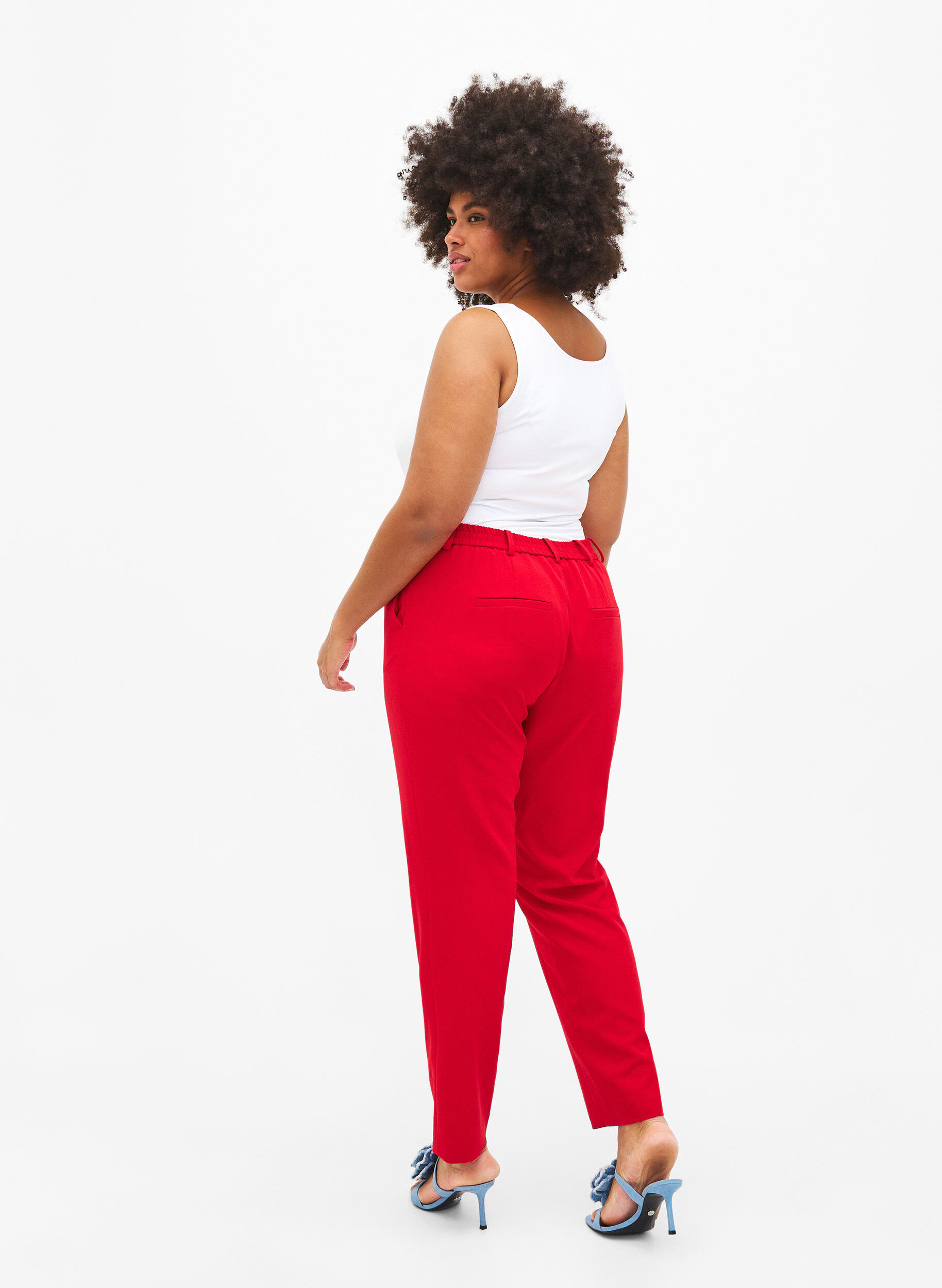 ZizziDressbukse med lommer, Tango Red, Model image number 1