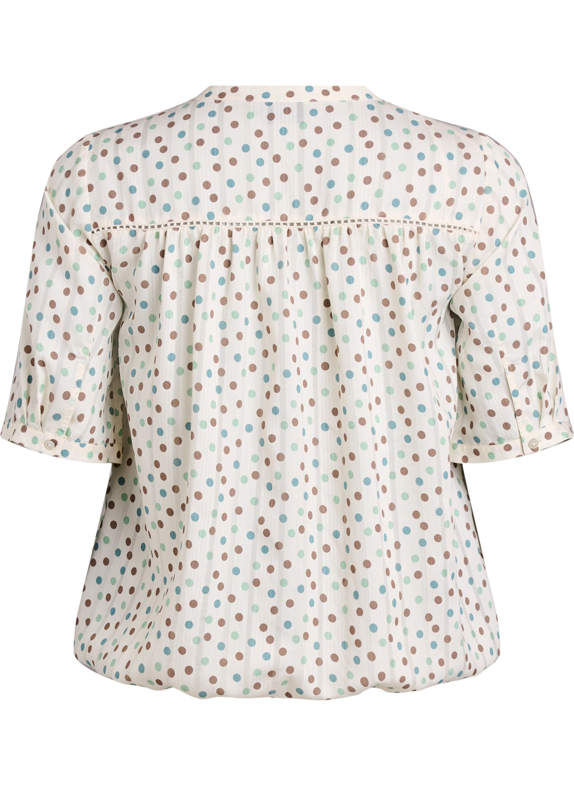 ZizziBluse med trykk og 1/2 ermer, Hvit, Packshot image number 1
