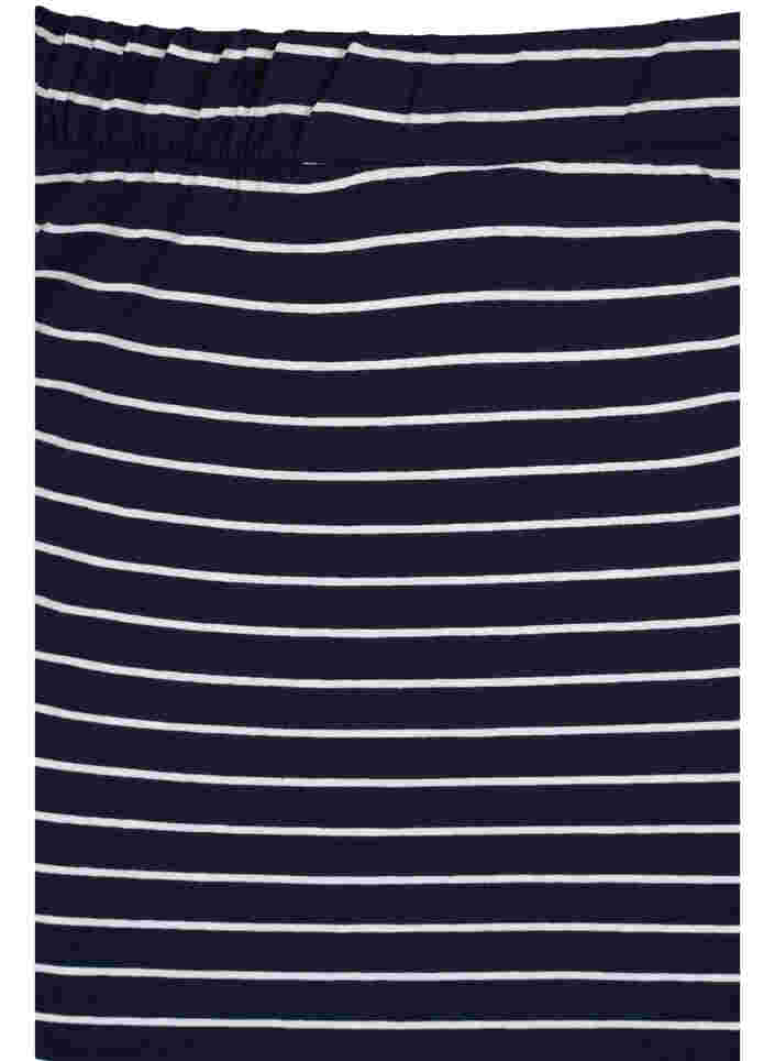 Langt bomullsskjørt med splitt, Blue Stripe, Packshot image number 2