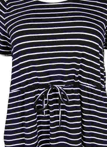 Kortermet tunika i bomull, Black Stripe, Packshot image number 2