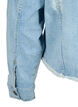 Kort dongerijakke med detaljer med slitasje, Light Blue Denim, Packshot image number 3