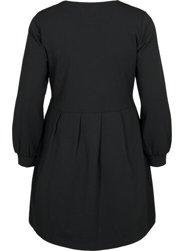 A-formet kjole med v-hals, Black, Packshot image number 1