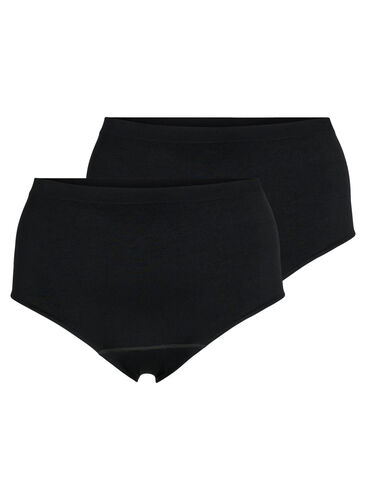 Hipster-truser, 2 stk. med normal høyde i livet, Black, Packshot image number 0