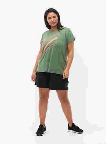 Kortermet trenings T-skjorte med mønster, Laurel W. w. Print, Model image number 2
