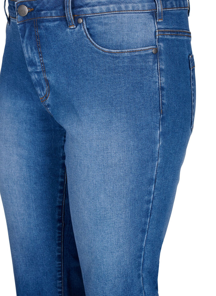 Emily knebukser i denim med smal passform, Blue Denim, Packshot image number 2