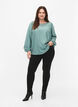 Bluse i viskose med heklede detaljer, Chinois Green, Model image number 2