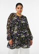 A-linjeformet tunika med blomsterprint, Svart, Model image number 0