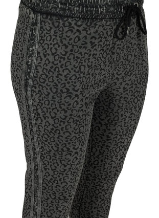 Joggebukser i bomull med leopardmønster, Grey Leo Acid Wash, Packshot image number 2