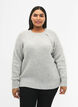 Melert genser med perleknapper, Light Grey Melange, Model image number 0