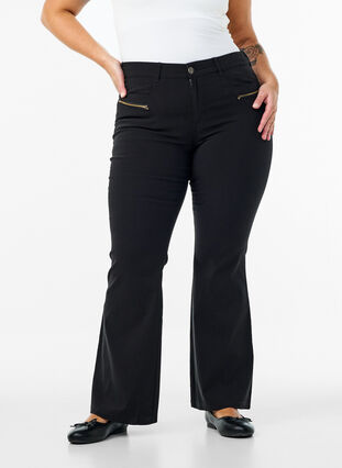 Zizzi Bukser med bootcut, Svart, Model image number 2