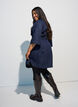 Denimkjole med belte og 3/4-ermer, Bl&aring;, Model image number 2