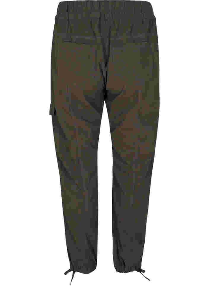 Løse bukser i bomull, Khaki Green, Packshot image number 1