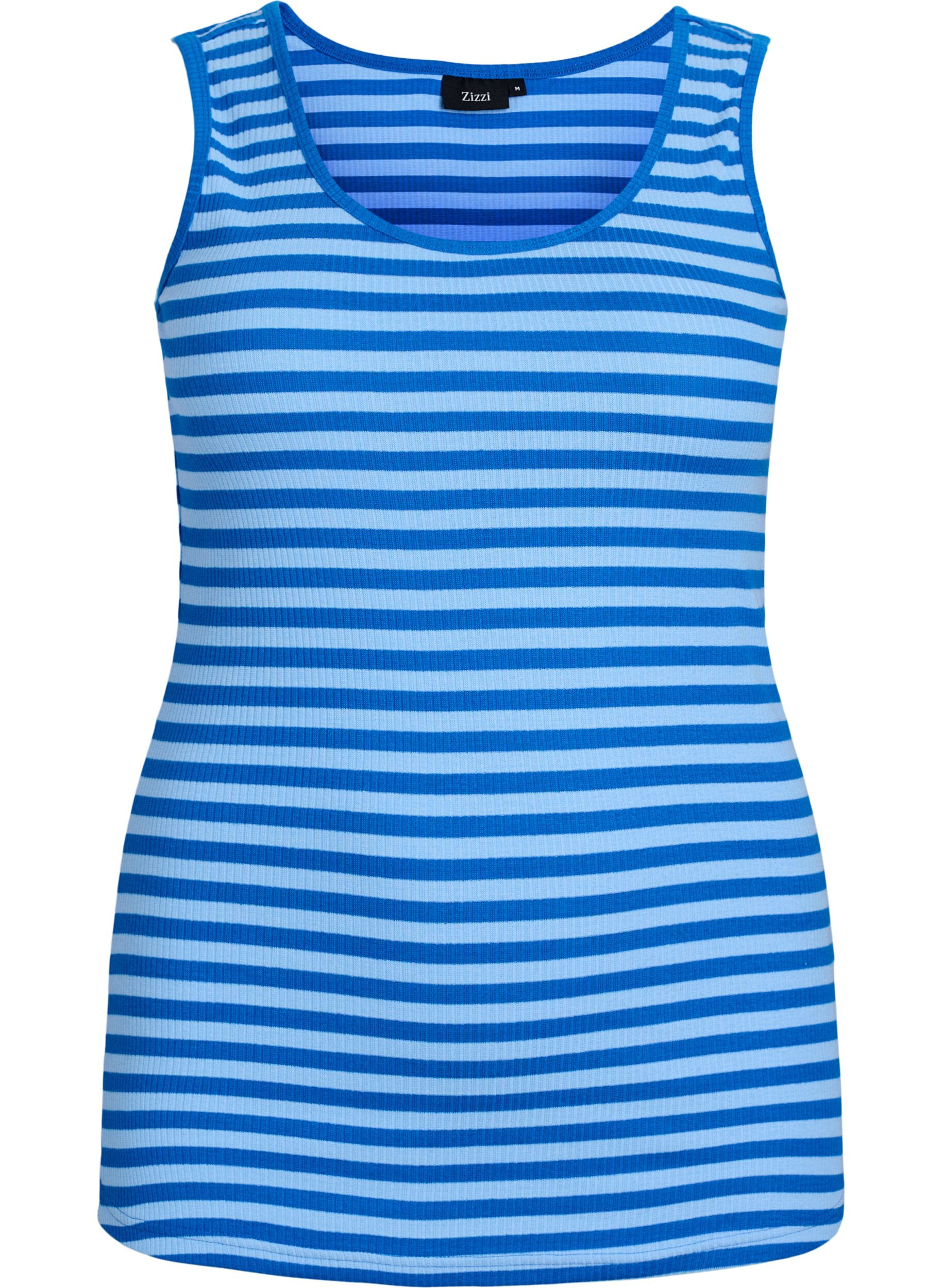 Stripete ribbestrikket singlet