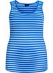 Stripete ribbestrikket singlet, Bl&aring;, Packshot image number 0