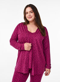 Kort kimono i viskose, Rosa Kort kimono i viskose, Rosa, Model