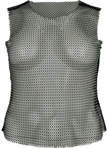 Ermeløs topp med stener, Black, Packshot image number 0
