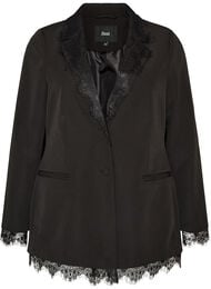 Blazer med blondedetaljer, Svart