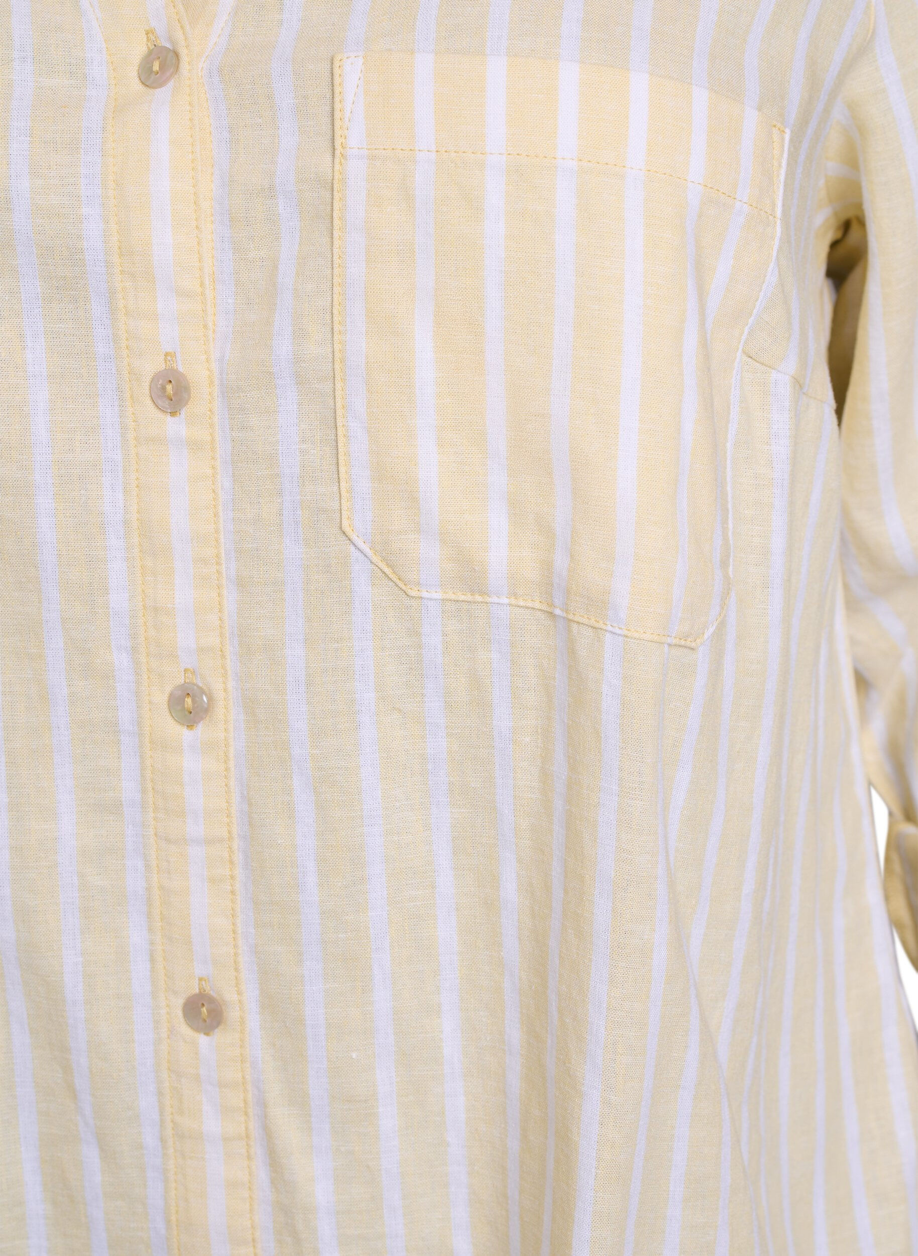 Zizzi Skjorte i lin og viskose med 3/4 ermer, Beige, Packshot image number 2