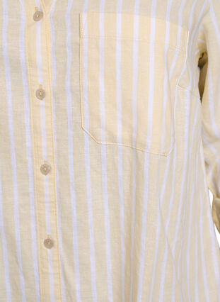 Zizzi Skjorte i lin og viskose med 3/4 ermer, Beige, Packshot image number 2