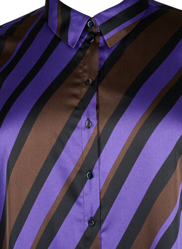 Skjorte i sateng med skråstriper, Stripe AOP, Packshot image number 2