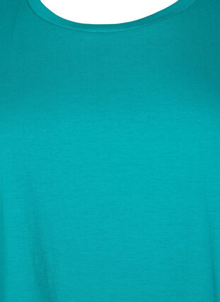Kortermet T-skjorte i bomullsblanding, Teal Blue, Packshot image number 2