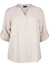 Skjortebluse i viskose med 3/4 ermer, Chateau Gray