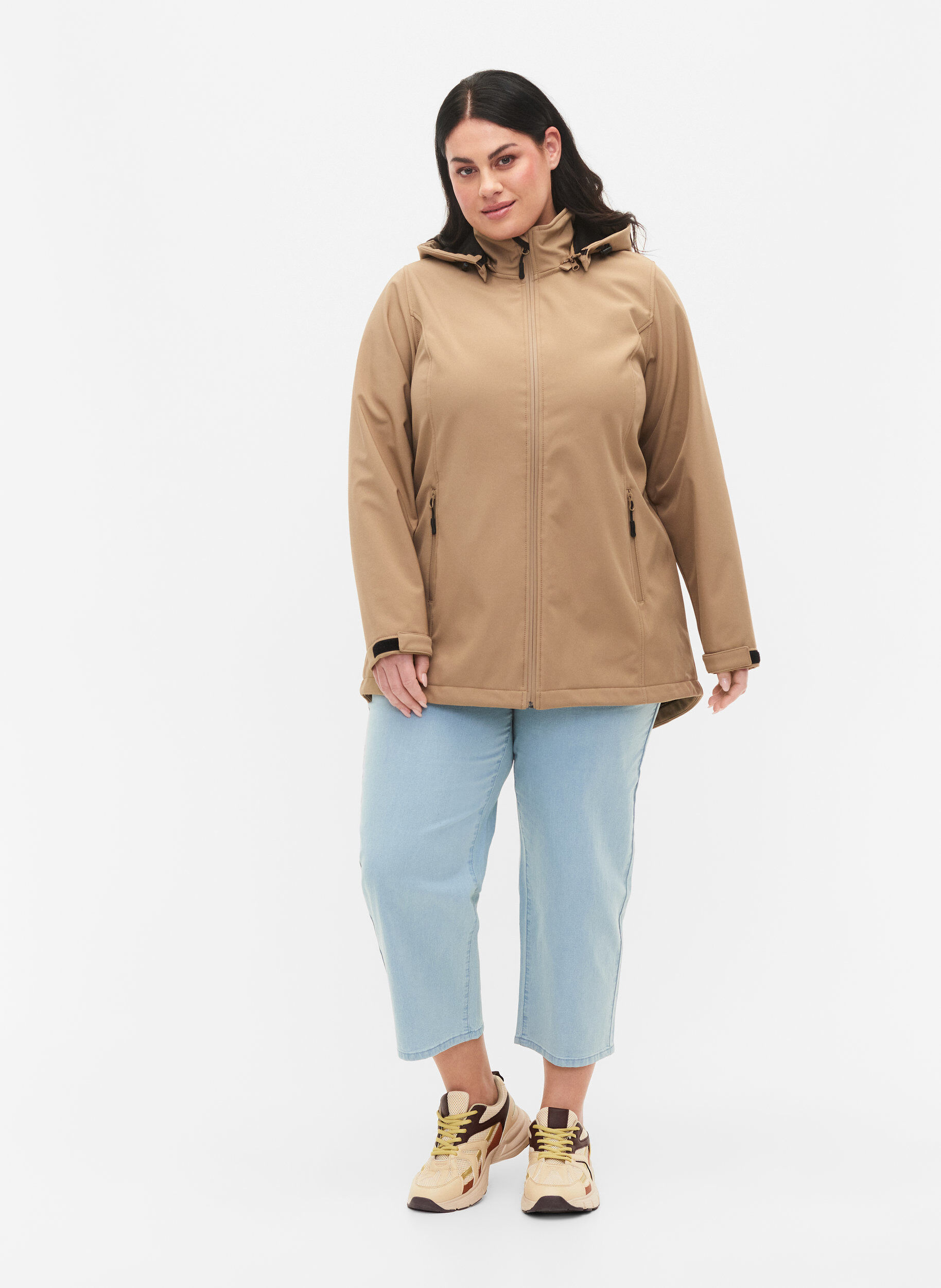 Zizzi Softshelljakke med avtagbar hette, Amphora, Model image number 2