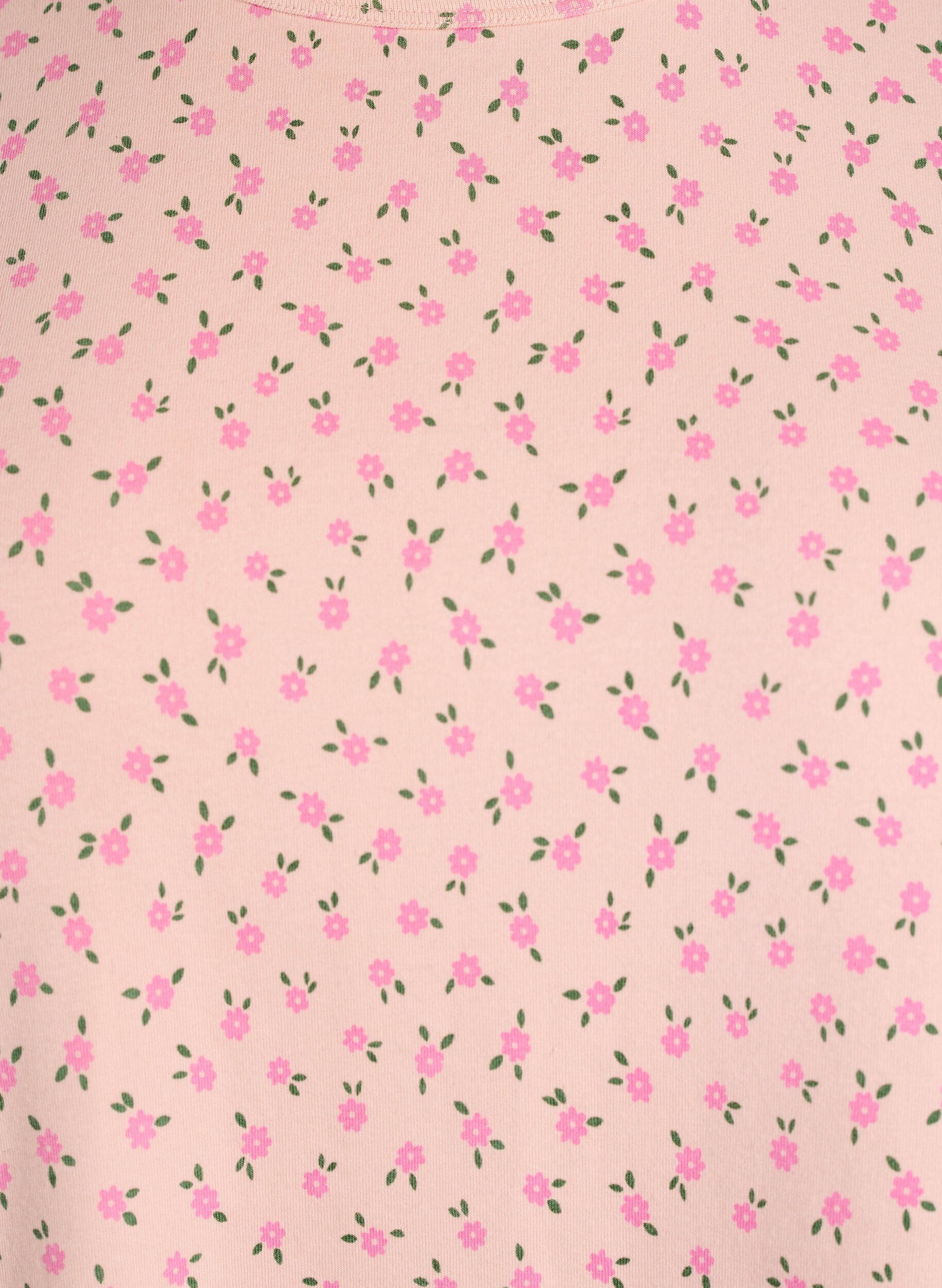 Zizzi Bomulls T-skjorte med heldekkende trykk, Rosa, Packshot image number 2