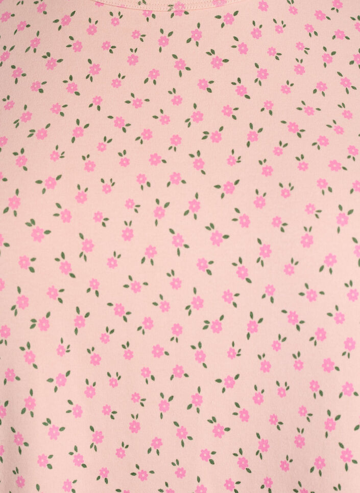 Bomulls T-skjorte med heldekkende trykk, Rosa, Packshot image number 2