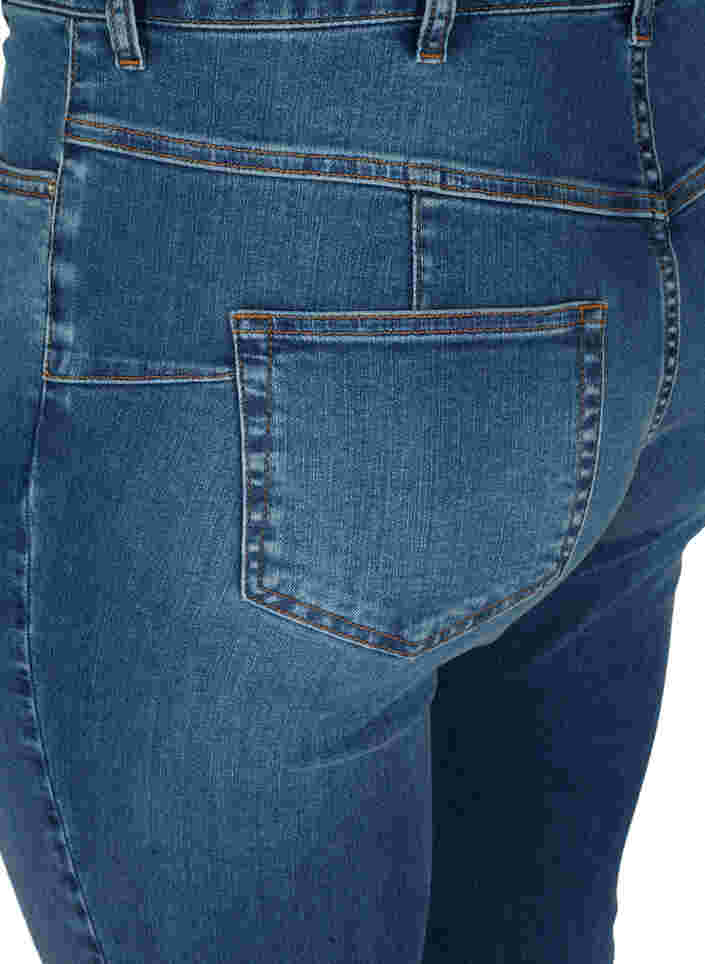 Amy jeans med høyt liv og push-up, Blue denim, Packshot image number 3