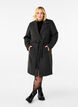 Lang ullkåpe med belte, Dark Grey Melange, Model image number 2