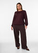 Bluse med vertikal struktur og glittertr&aring;d, R&oslash;d, Model image number 1