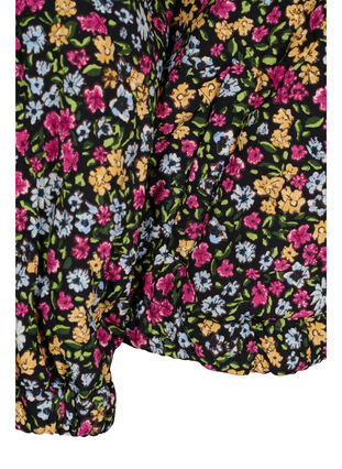 Kort jakke med lommer og blomstermønster, Black Ditzy Flower, Packshot image number 3