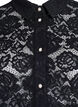 Skjortebluse i blonde med perleknapper, Svart, Packshot image number 2